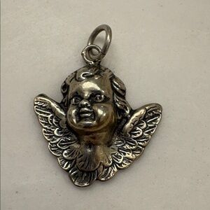 Sterling Silver Cherub Angel Pendant charm